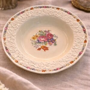 Floral Embossed Ceramic Bowl